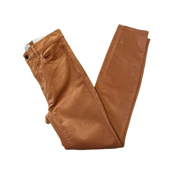 LOFT NWT Corduroys The Skinny High Rise Stretch Orange Brown Sienna Size 25 - Picture 6 of 10